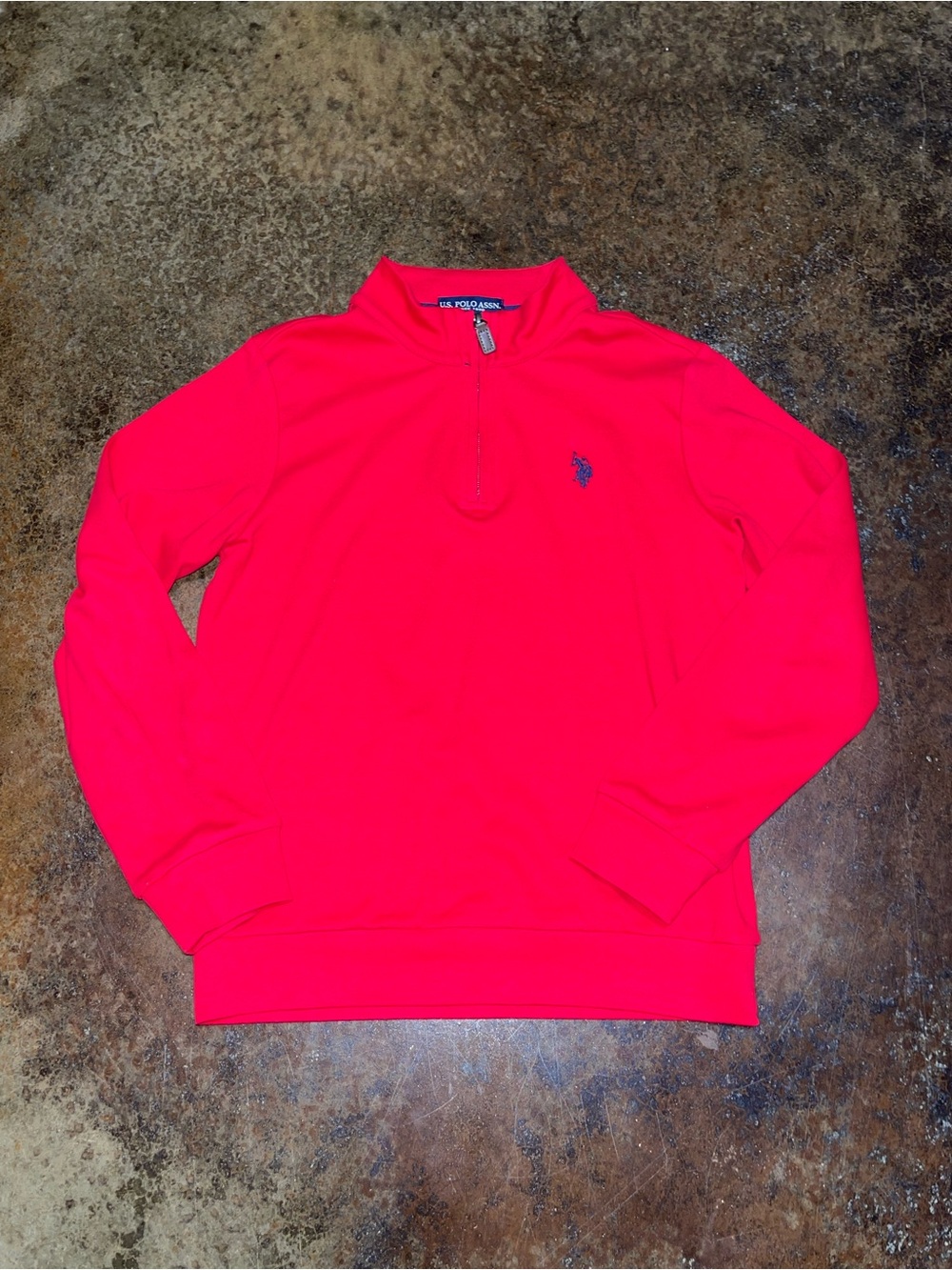 U.S. Polo Assn. Men's Bright Red Half-Zip Pullover Sweater